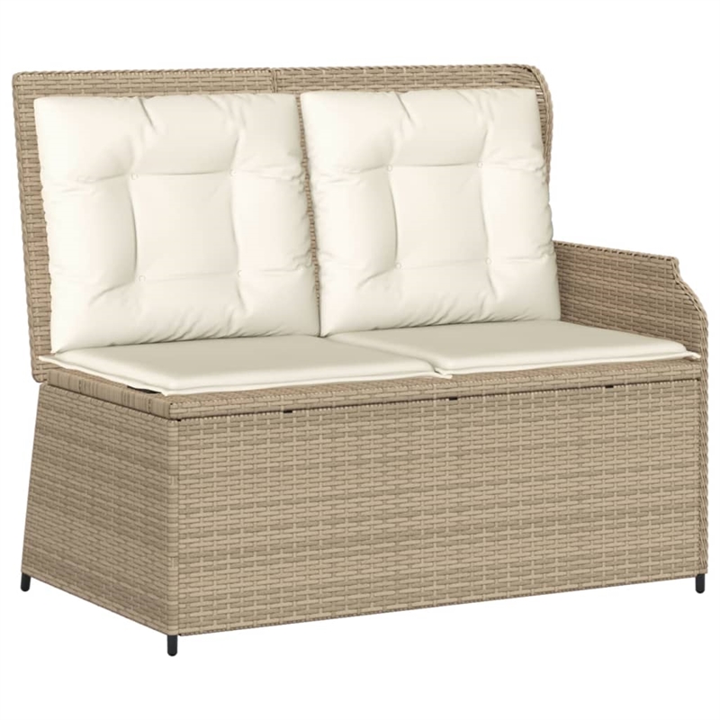 Afuera Living Contemporary 7 Piece Poly Rattan Lounge Set in Brown/Beige
