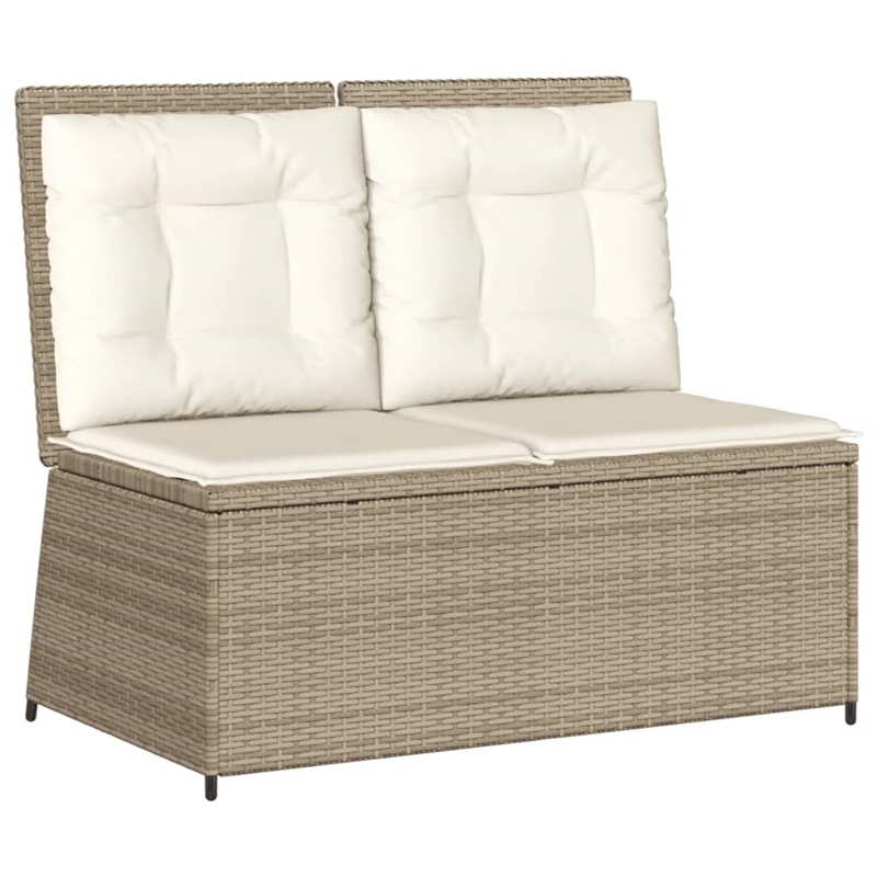 Afuera Living Contemporary 7 Piece Poly Rattan Lounge Set in Brown/Beige