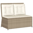 Afuera Living Contemporary 7 Piece Poly Rattan Lounge Set in Brown/Beige