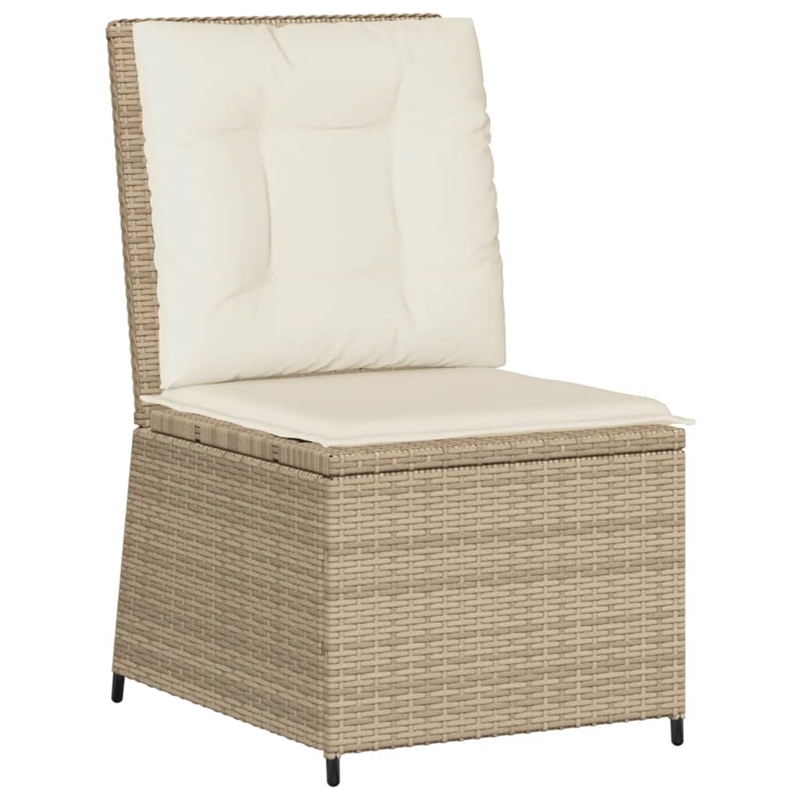 Afuera Living Contemporary 7 Piece Poly Rattan Lounge Set in Brown/Beige
