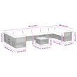 Afuera Living Contemporary 11 Piece Poly Rattan Sofa Set in Gray