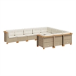 Afuera Living Contemporary 10 Piece Poly Rattan Sofa Set in Beige