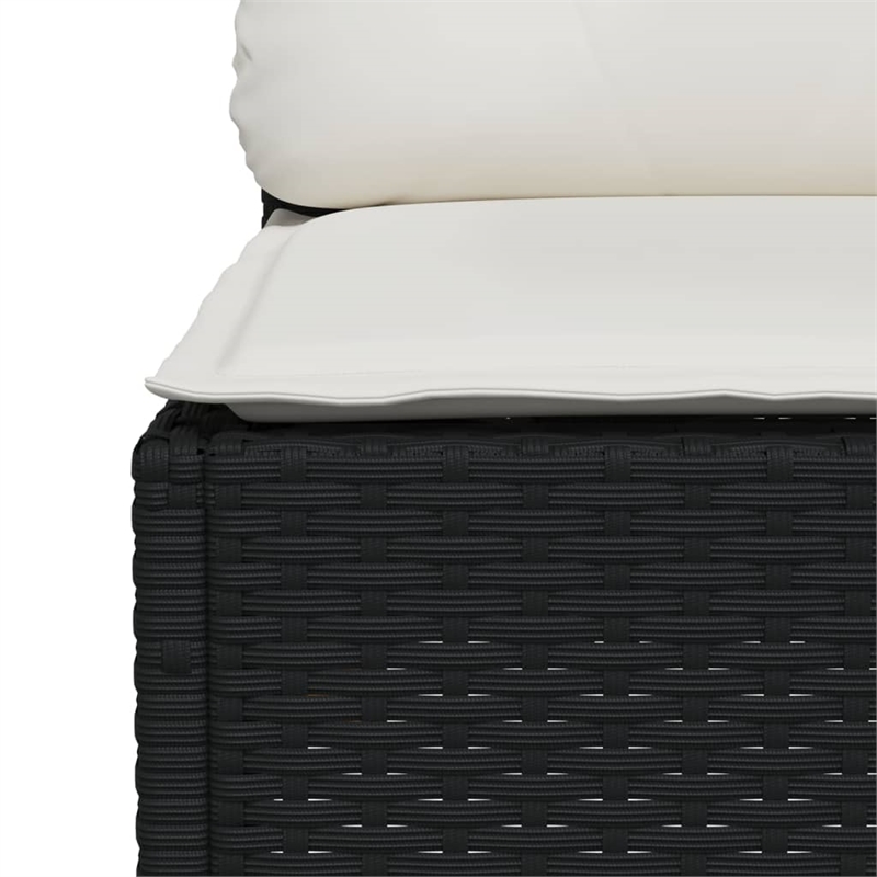 Afuera Living Contemporary Synthetic Poly Rattan 7 Piece Sofa Set in Black