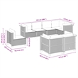 Afuera Living Contemporary 8 Piece Poly Rattan Large Sofa Set in Gray