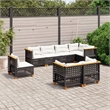 Afuera Living Contemporary 8 Piece Poly Rattan Sofa Set in Black