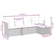 Afuera Living Contemporary 5 Piece Poly Rattan Small Sofa Set in Gray