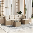 Afuera Living 6 Piece Poly Rattan Large Sofa Set in Cream/Beige