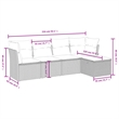 Afuera Living Contemporary Synthetic Poly Rattan 5 Piece Sofa Set in Gray