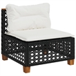 Afuera Living Contemporary Synthetic Poly Rattan  Sofa Set in Black/Cream