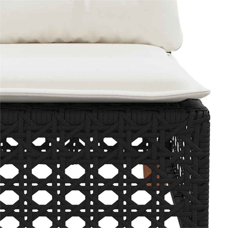 Afuera Living Contemporary Synthetic Poly Rattan  Sofa Set in Black/Cream
