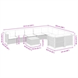 Afuera Living Contemporary 10 Piece Poly Rattan Sofa Set in Black