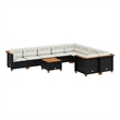Afuera Living Contemporary 10 Piece Poly Rattan Sofa Set in Black