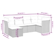 Afuera Living Contemporary 6 Piece Poly Rattan Large Sofa Set in Gray