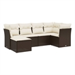 Afuera Living Contemporary 6 Piece Poly Rattan Medium Sofa Set in Brown