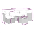 Afuera Living Contemporary 7 Piece Poly Rattan Large Sofa Set in Black