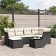 Afuera Living Contemporary 7 Piece Poly Rattan Sofa Set in Black