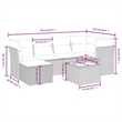 Afuera Living Contemporary 7 Piece Poly Rattan Large Sofa Set in Beige