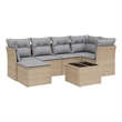 Afuera Living Contemporary Poly Rattan Sofa Set in Brown/Beige