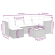 Afuera Living Contemporary Synthetic Poly Rattan 7 Piece  Sofa Set in Gray