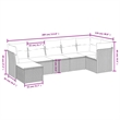 Afuera Living Contemporary 7 Piece Poly Rattan Large Sofa Set in Beige
