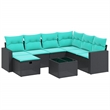 Afuera Living Contemporary 7 Piece Poly Rattan Sofa Set in Beige
