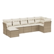 Afuera Living Contemporary 7 Piece Poly Rattan Sofa Set in Beige