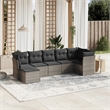 Afuera Living Contemporary 7 Piece Poly Rattan Sofa Set in Gray