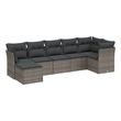 Afuera Living Contemporary 7 Piece Poly Rattan Sofa Set in Gray