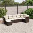 Afuera Living Contemporary 7 Piece Poly Rattan Large Sofa Set in Brown