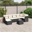 Afuera Living Contemporary 8 Piece Poly Rattan Large Sofa Set in Black