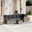 Afuera Living Contemporary 8 Piece Poly Rattan Small Sofa Set in Gray