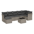 Afuera Living Contemporary 8 Piece Poly Rattan Small Sofa Set in Gray