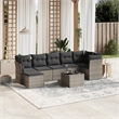 Afuera Living Contemporary 8 Piece Poly Rattan Small Sofa Set in Gray