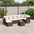 Afuera Living Contemporary 8 Piece Poly Rattan Large Sofa Set in Brown