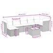 Afuera Living Contemporary 8 Piece Poly Rattan Large Sofa Set in Brown