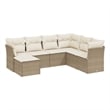 Afuera Living Contemporary 7 Piece Poly Rattan Sofa Set in Beige