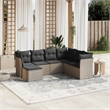 Afuera Living Contemporary 7 Piece Poly Rattan Sofa Set in Gray
