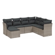 Afuera Living Contemporary 7 Piece Poly Rattan Sofa Set in Gray