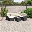Afuera Living Contemporary 8 Piece Poly Rattan Sofa Set in Black