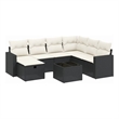 Afuera Living Contemporary 8 Piece Poly Rattan Sofa Set in Black