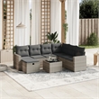 Afuera Living Contemporary 8 Piece Poly Rattan Sofa Set in Gray