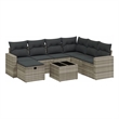 Afuera Living Contemporary 8 Piece Poly Rattan Sofa Set in Gray
