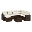 Afuera Living Contemporary 8 Piece Poly Rattan Large Sofa Set in Brown