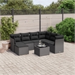 Afuera Living Contemporary 8 Piece Poly Rattan Large Sofa Set in Black