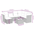 Afuera Living Contemporary 8 Piece Poly Rattan Large Sofa Set in Black