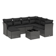 Afuera Living Contemporary 8 Piece Poly Rattan Large Sofa Set in Black