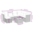 Afuera Living 8 Piece Poly Rattan Large Sofa Set with Removable Covers in Beige