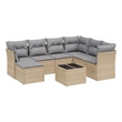 Afuera Living 8 Piece Poly Rattan Large Sofa Set with Removable Covers in Beige