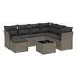 Afuera Living Contemporary 8 Piece Poly Rattan Large Sofa Set in Gray