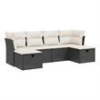 Afuera Living Contemporary 6 Piece Poly Rattan Large Sofa Set in Black